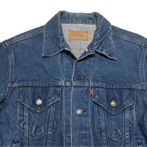VINTAGE Levi's 506 Mid Wash Denim Trucker Jacket L - Picture 3 of 13